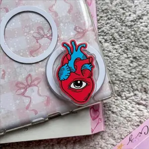 All-Seeing Anatomical Heart MagSafe Phone Grip, Surreal Eye Heart Griptok, Pop Art Anatomy Phone Stand, Edgy Aesthetic Heart Accessory, Unique Surrealist Gift, Eye of the Heart Phone
