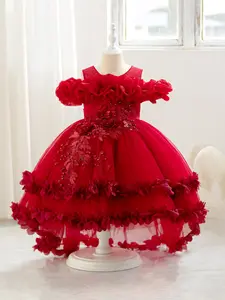 New School Year Wedding Halloween Christmas Party Dress, Shoulderless One-Shoulder Princess Dress for Girls, High-End Gown