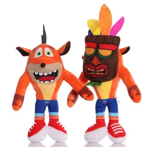 26cm New Arrival Anime Crash Bandicoot Plush Toys Cartoon Animal Aku Aku Crash Soft Stuffed Plush Dolls for Kids Christmas Gifts