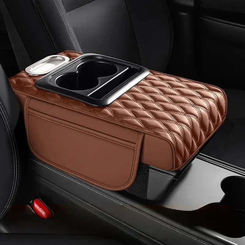 Car Storage Bag 4-in-1 Multi-Functional Heightening Pad for Glove Compartment Center Console Paper Towel Box Water Cup Holder Storage Case, Car Interior Organizer, Cars Accessories