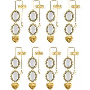 8 Pcs Graduation Cap Memorial Photo Charm Tassel Charms for 2026 Tassel Charm Memorial Photo Class Decorations Graduation Gifts to the Cap Topper(Antique Gold)