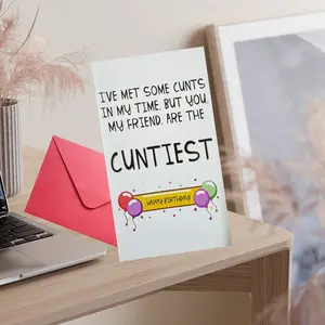 Funny Birthday Card for Friends, Humorous Greeting Card with Envelope, Perfect Gift for Besties, Sarcastic Blessing Card, Fun Party Cards