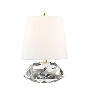 Henley Table Lamp With Multifaceted Crystal Base And Belgium Linen Shade