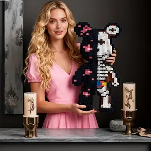 Wwjd 3D Creative Building Blocks Skeleton Bear Model for Home Decoration, Interactive Educational Toy, Ideal Gift for Holidays & Birthdays