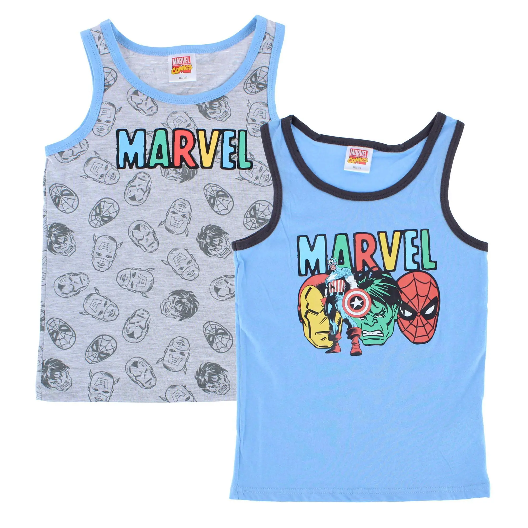 Textiel Trade Boys' Marvel Superheroes Graphic Muscle Tank Undershirts - 2-Pack, Versatile for Active Play, Ideal for Son, Grandson, Suitable for Pajama Wear