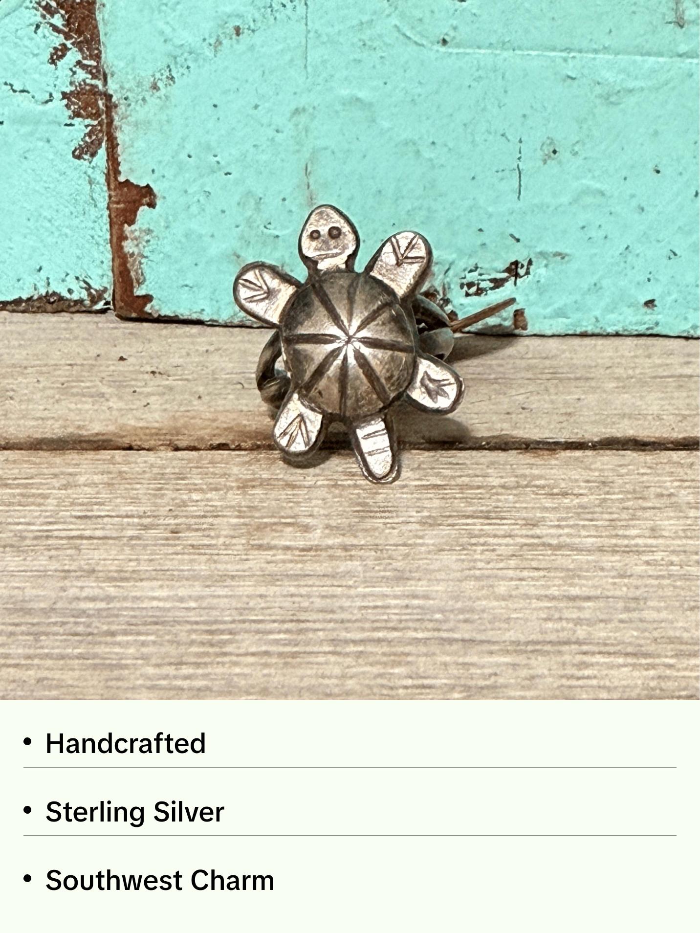 Size 3 Vintage Sterling Silver Turtle Ring