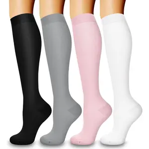 4 Pairs Compression Socks for Women and Men-Circulation Best Support Socks for Running,Athletic,Cycling