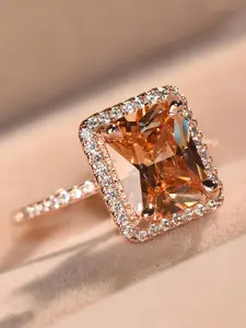 Women's Elegant Square Design Ring, Princess Ring, Statement Ring, Artificial Zircon Ring, Hot Fashion Jewelry for Party, Daily Clothing Decor, Trendy All-match & Exquisite Jewelry for Birthday Gift