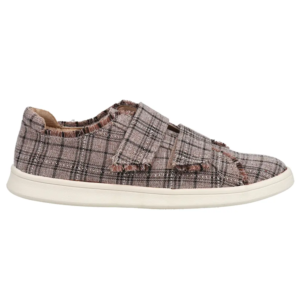 LifeStride Womens Nonstop Plaid Slip On Sneakers Shoes Casual - Beige