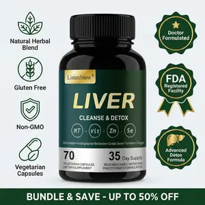 ListenSnow Liver Cleanse & Detox Supplement with 11 Ingredients Milk Thistle Dandelion Turmeric Ginger Beet Zinc Vitamin E Selenium Grape Seed 70 Capsules 35 Day Supply - Springtok