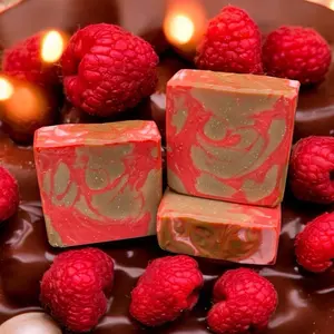 Chocolate Drizzled Raspberry Soap Bar