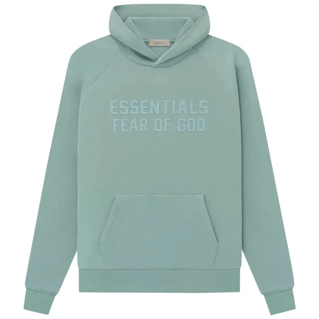 ESSENTIALS Fear Of God Pullover Hoodie Sycamore Color Front Logo Long Sleeve Hooded Sweatshirt Men Women Streetwear Casual Top