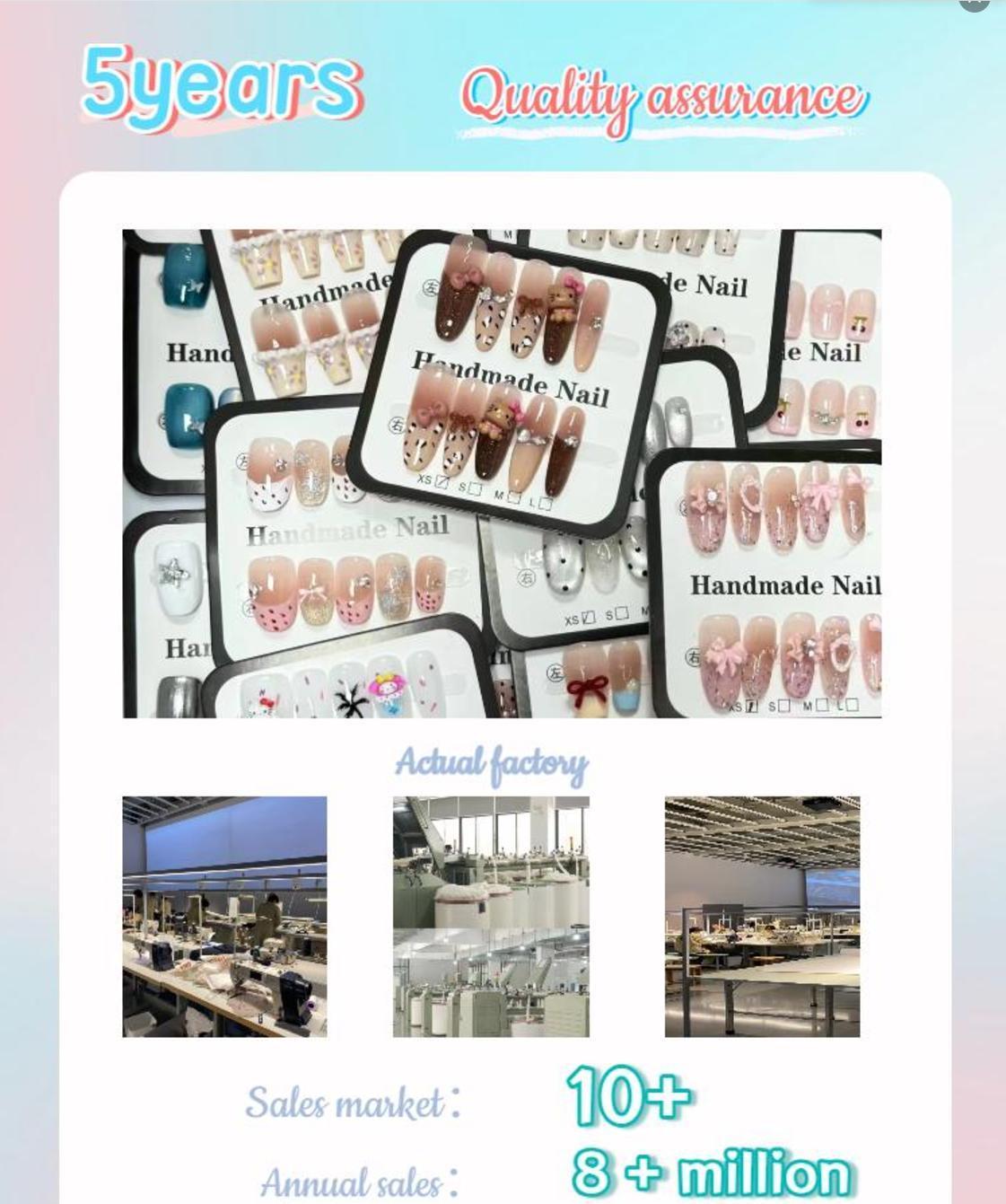 【Lucy UU】Gorgeous Ice Blue Milky White 3D Wave Bow Press On Nail Medium Almond Shape Handmade Reusable Luxury Fake Nails With Rhinestone Star Accents For Women