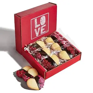 Valentine's Gift Basket | Chocolate Heart Cookies | Shortbread Cookies Dipped in Chocolate and Red Sprinkles | Valentines Day Gift for Mom, Dad, Colleagues & Friends | Kosher & Nut Free | Stern’s Bakery