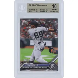 Jasson Dominguez New York Yankees 2023 Topps Now HR in MLB Debut #798 BGS Authenticated 10 Rookie Card - 10,9.5,10,10 Subgrades