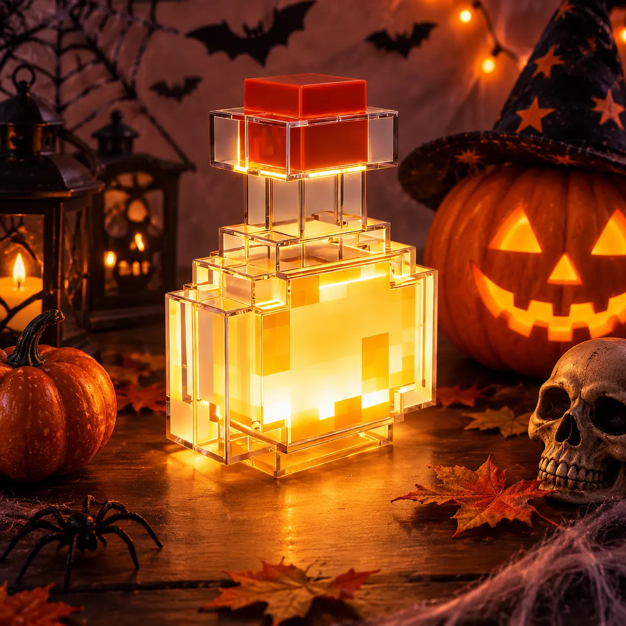 Color-Changing LED Potion Bottle Decor, 8-Color LED Effects Fantasy Room Decoration, Unique Home Desk Accessory for Teenage Gaming Room, Spooky Halloween Decor, Christmas Holiday Decor, Witchy Theme Decoration, Birthday & Holiday Gift