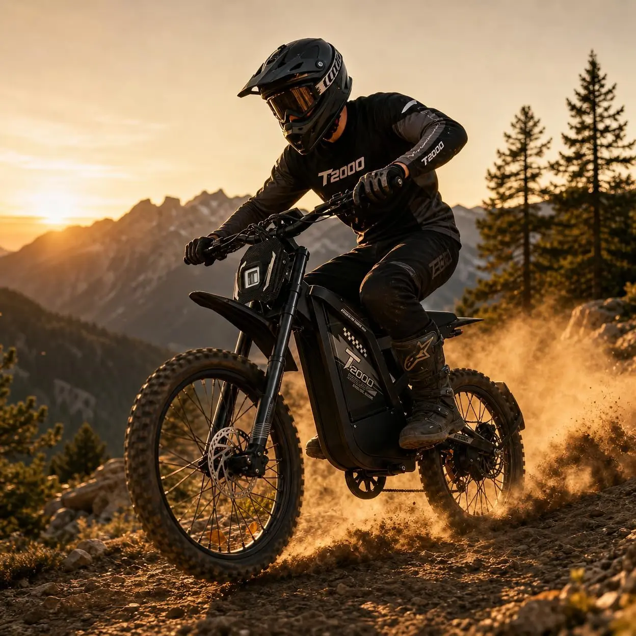 OUXI GT2000 Adult Electric Dirt Bike - 4000W Motor Off-Road eBike for Trail Riding, Off-Roading, Commuting, 48V 30Ah Battery, 90-mi Range, 40 mph Top Speed, Fat Tires, Hydraulic Brakes, Full Suspension, UL2849 Certified