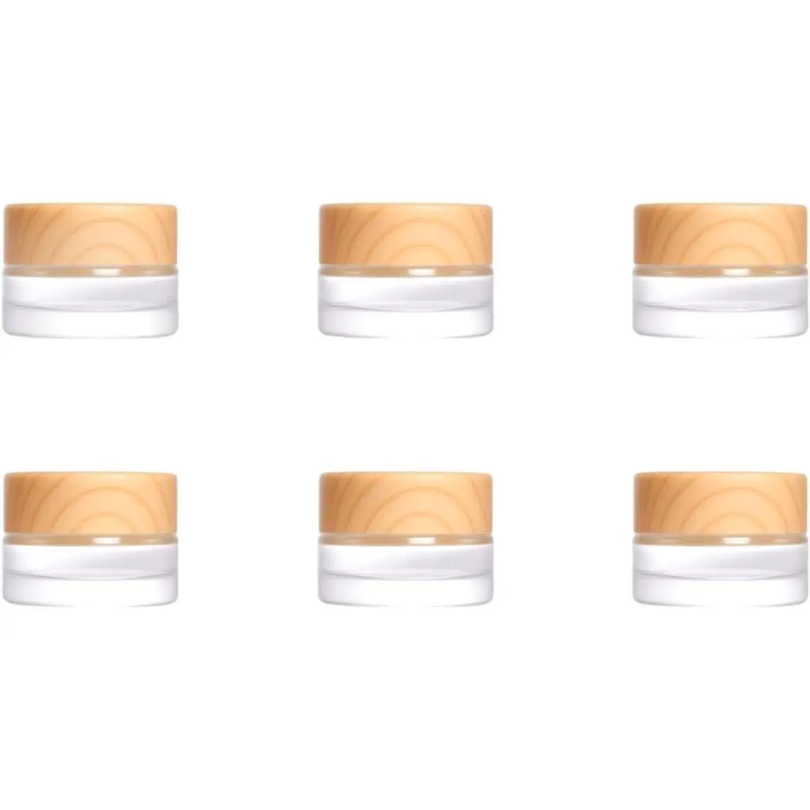 6Pcs 0.18 oz Small Travel Lotion Containers with lids Glass Sample Empty Round Cosmetic Jar Bottles for Creams Makeup Lotion Toiletries Storage (White, 5 gram)