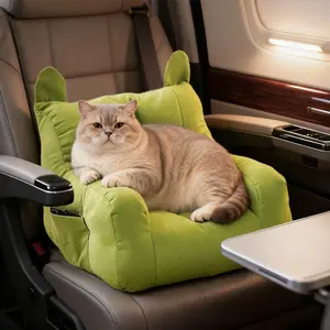 Cat Dog Pet Sofa with Side Pocket, Removable and Washable, Cute Cartoon Design, Ideal Pet Furniture Accessory for Comfort, Shaped Beds