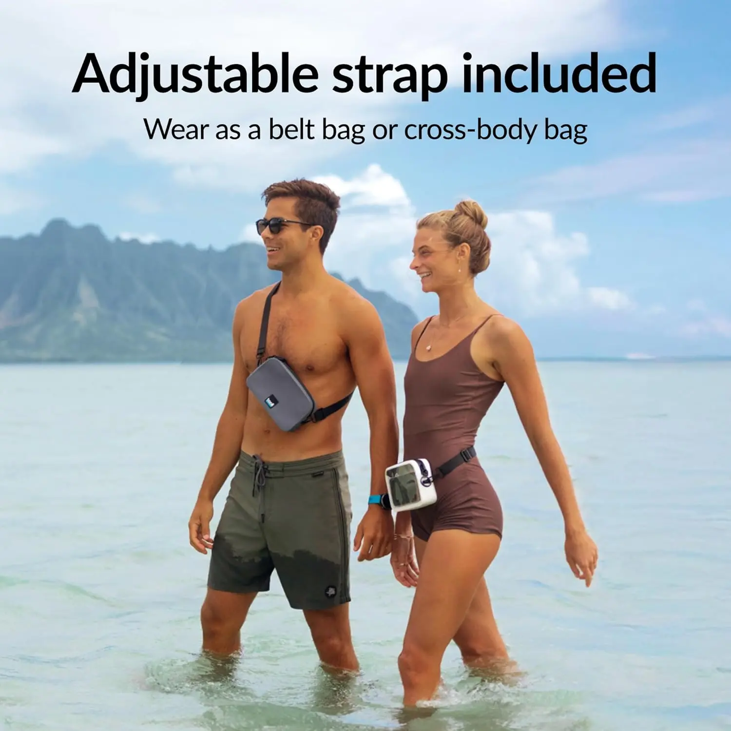 Booe Waterproof Belt Bag – 100% Waterproof Fanny Pack for Women & Men - IP67 Submersible - Floating Dry Bag for Phone