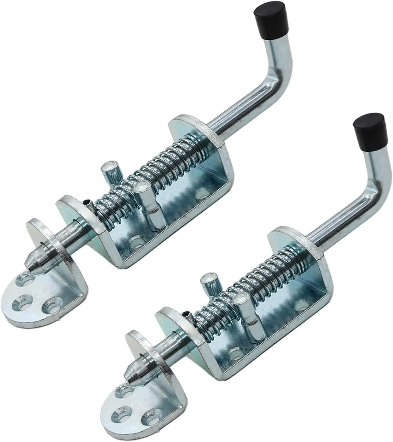 2 Packs Heavy-Duty Galvanized Spring-Loaded Latch Pin, 6.5in 2mm Thick Sliding Barrel Bolt Door Lock for Backyard Gate Doors, Chests, Prevents Children From Wandering & Animal Resistant Indoor/Outdoor Hardware