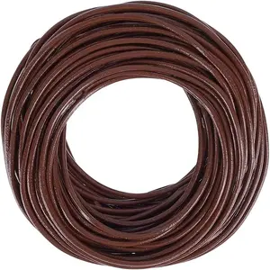 10.94 Yards 2mm Round Genuine Cowhide Leather Cord for Jewelry Making Braiding Crafting Necklace Bracelets Wraps Beading (Brown)