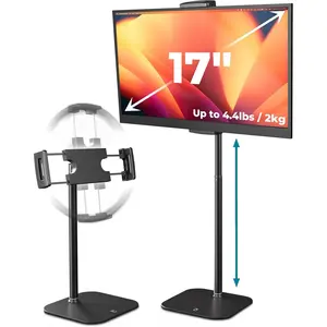 Z-CPS16  Heavy-Duty 7-17" Tablet Holder & Portable Monitor Stand TabStand 2025 Height Adjustable iPad Stand for Desk, 4.4lb Holding Strength | iPad Holder for Pro, Air, Mini, Kindle (Night Black)