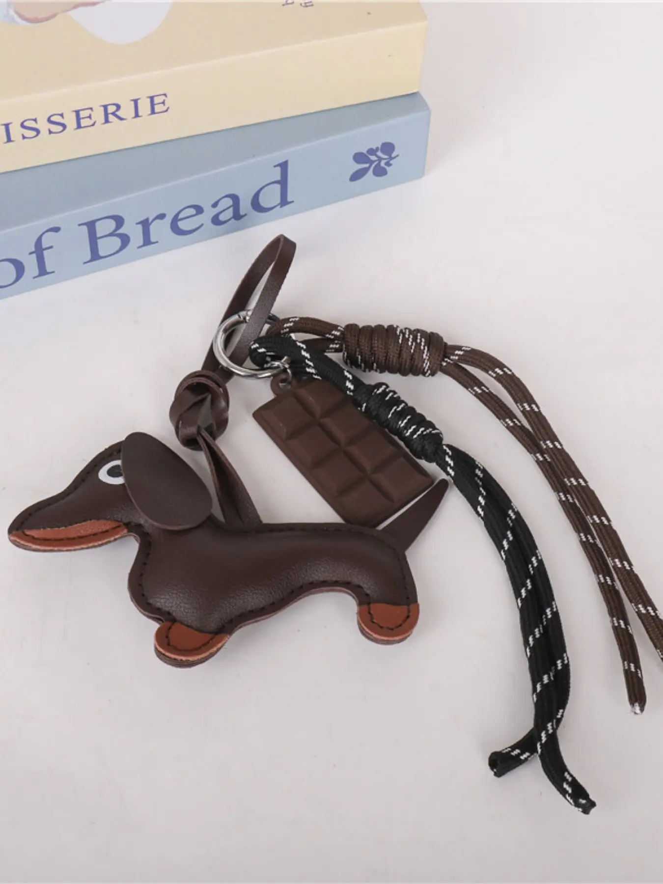 Creative Design Keychain, Hot Dog Puppy Chocolate Climbing Rope Shape, Backpack Phone Case Key Ring Decoration, Unique Accessory