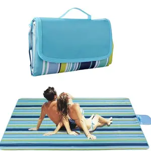 Waterproof Striped Picnic Blanket, Portable Outdoor Mat, Lightweight Picnic Mat for Camping, Hiking, Beach Trips, Durable Waterproof Design, Ideal for Outdoors