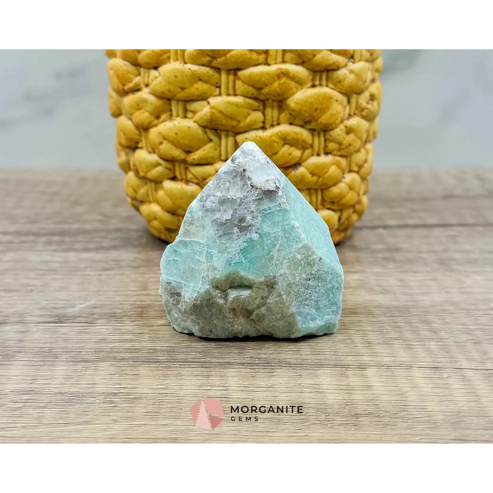 Amazonite Half Rough Cut Base Point – Natural Healing Crystal for Soothing Energy & Emotional Harmony