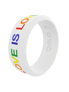 Rainbow Love is Love Modern Silicone Ring