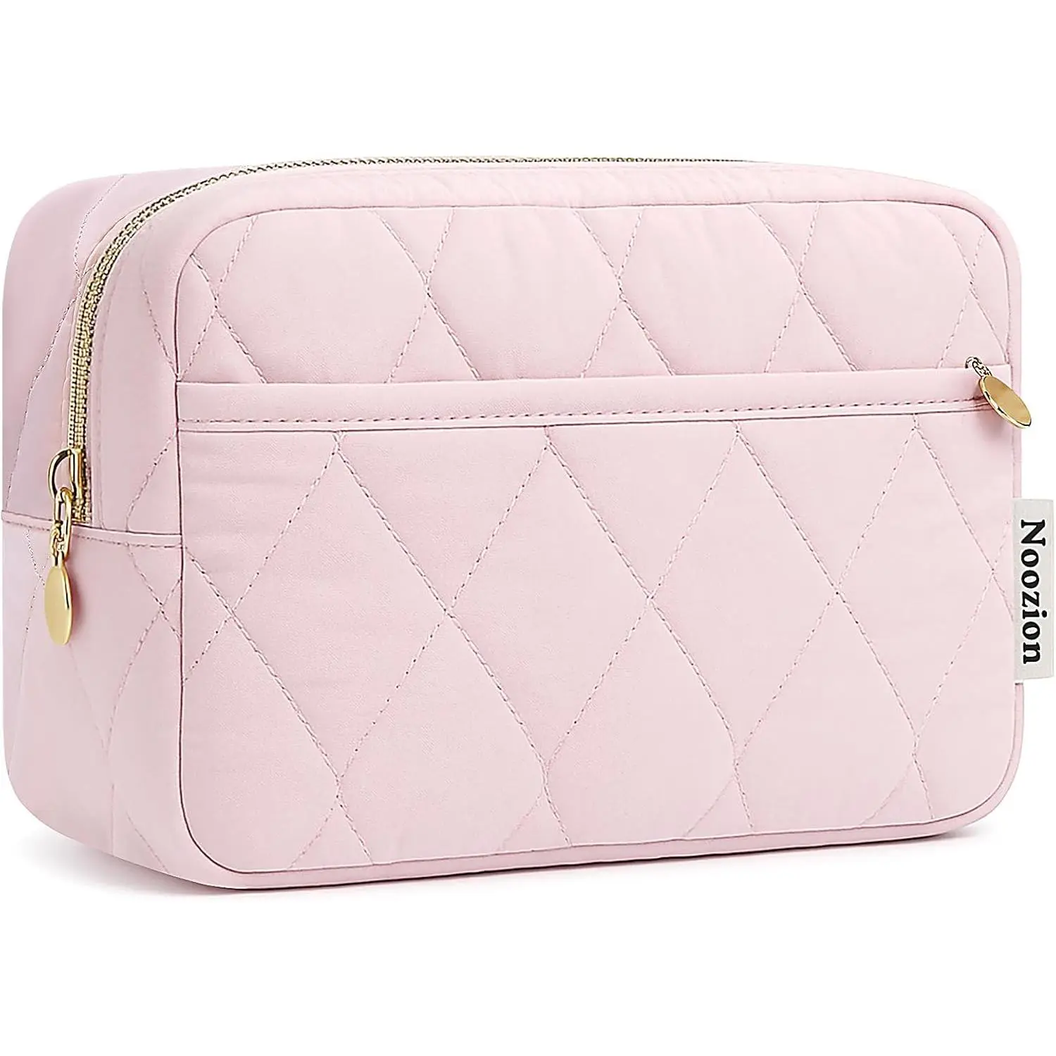 Women's Puffy Padded Makeup Bag - Wide-Open Travel Toiletry Organizer Pouch, Essential Luggage Accessory