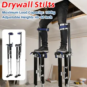 Drywall Stilts, 48''-60'' Drywall Stilts for Adults Adjustable Heights Aluminum Stilt for Painting Painter Pruning Branches or Cleaning Ceiling Sheetrocks Taping Parade Costume