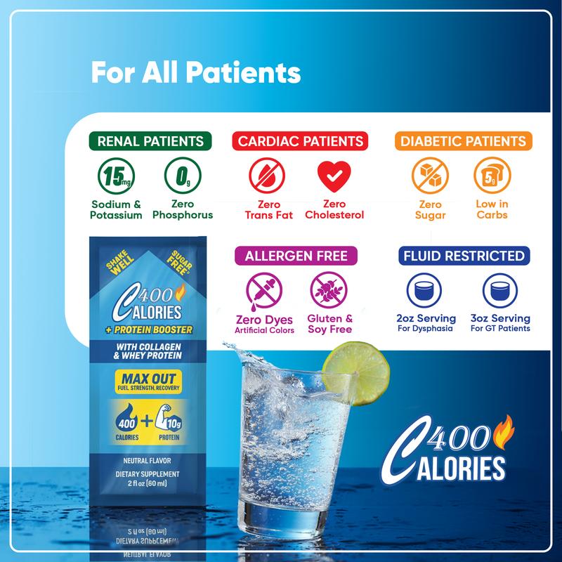 Calories 400 -  High Calorie Liquid Nutrition – 25 Single Serve Packets