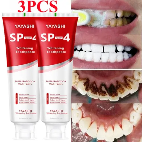 YAYASHI SP4 Probiotics Solid Toothpaste - Alcohol-Free Adult Oral Care Whitening Toothpaste with Natural Formula, Pearly Whites, Stain Removal, Enamel Strengthening, Cavity Prevention