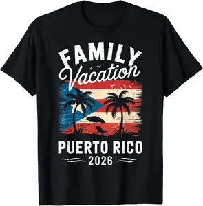 100%cotton Family Cruise 2026 Puerto Rico Vacation Trip Matching Family T-Shirt