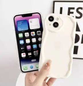 iPhone breathable heat dissipation anti-drop reinforced protective mobile phone case, dustproof mobile phone case soft silicone shockproof wear protective case cute cream frame waterproof protective case women's comfortable feel mobile phone case