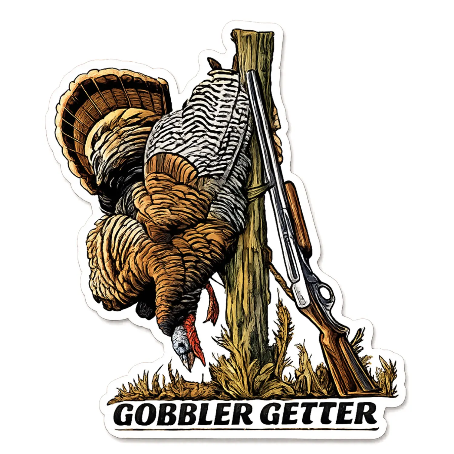 Gobbler Getter Turkey Hunting Sticker for Car, Truck, Rear Window, Laptop, Tumbler, Toolbox, Shotgun Decal, Hunter Gift, Rustic Outdoor Decor Art