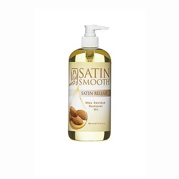Satin Smooth Wax Residue Remover - 16 fl. oz. Sunflower Oil-Infused Almond Formula, Gentle Soothing Moisturizer for Waxing, Skin Care & Hair Removal, Body Care, Soft Wax Waxing