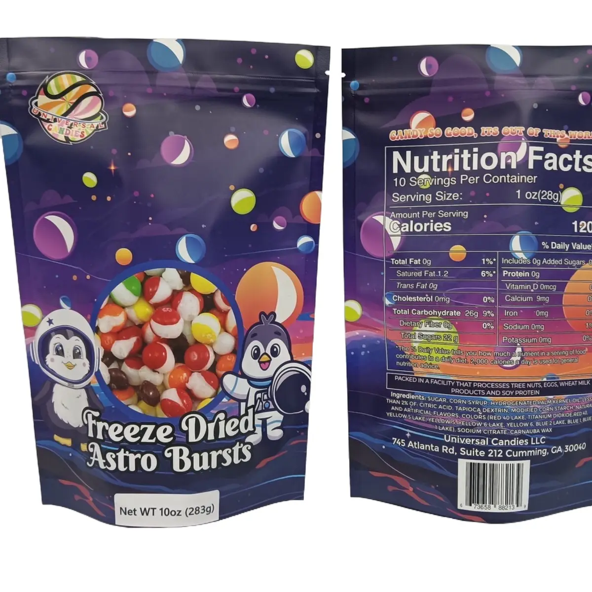 Universal Candies - 10oz Astro Bursts - Freeze Dried Candy Skittles Snack Bonbon Natural Sweet