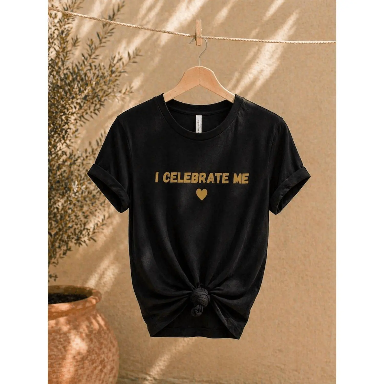 I Celebrate Me T-Shirt Self Love Affirmation Tee Empowering Shirt Inspirational Casual Graphic Tee Apparel