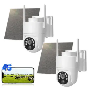 4G LTE Solar Security Camera No WiFi 360° View 2K Night Vision Motion Detection Auto Tracking 2 Way Audio Built in SIM Card Wireless Monitor Rechargeable Battery PIR Detection Wireless Monitor Monitoring Rechargeable Sd ptz wifi camera