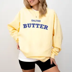Comfort Colors Unisex Salted Butter Sweatshirt, Salted Butter Crewneck, Yellow Sweatshirt, Butter Shirt, Salted Butter, Unsalted Butter Cotton Fabric