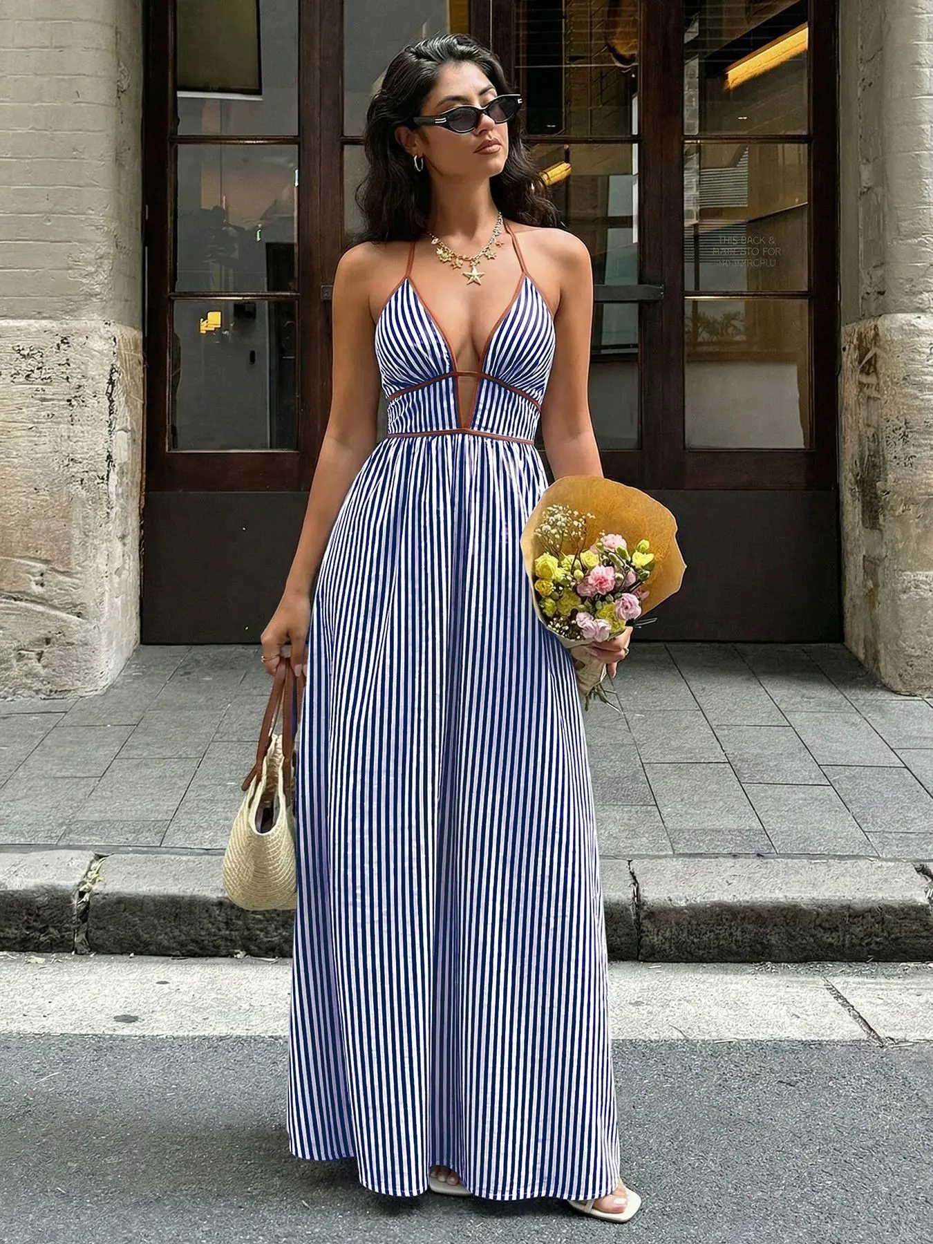 beach resort wear dresses Turquoise Blue Kimono Slit Dress, Sexy Double Slit Long Dress, Vacation Outfit, Wear, Long Bohemian Kaftan Dress, The two Beach Resort Wear | Women's