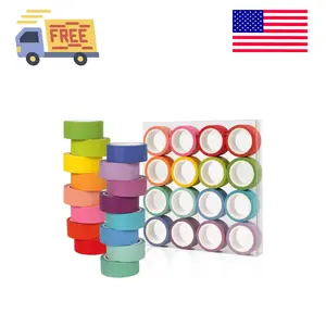 16 Pack Decorative Tape, Multicolor, 15mm x 5m, Reusable, Ideal for Gift Wrapping