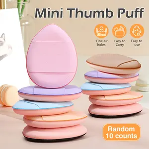 10 Counts Thumb puffbrush,Washable Reusable Tools for Travel Makeup Touch-ups Random Color