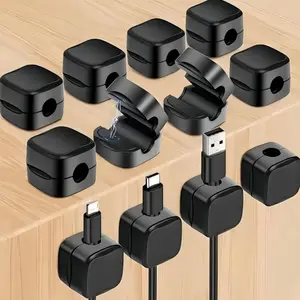 Cable Clamp, 8 Counts Punch-free Cable Management Clamp, Cable Organizer, Desk Wire Organizer, Extension Cable Organizer for Home Office, Office Stationery & Supplies