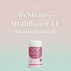 GUSUSA Women's Probiotic Capsules - 16 Strains 50 Billion CFU, Natural Moisturizing Relief for Dryness, pH Balance, Supports Gut & Immune Function - Restores Balance from the Inside Out, Sugar-Free Vegan Organic Prebiotic Formula