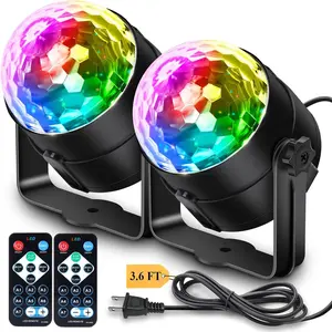 2-Pack Disco Ball Halloween Party Decorations Lights with Remote Control, Sound Activated Music Sync DJ Stage Strobe Light for Christmas Decor Bachelorette Party Dance Karaoke Happy Birthday