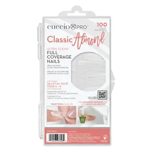 Full Coverage Nail Tips - Classic Almond - 100 Count